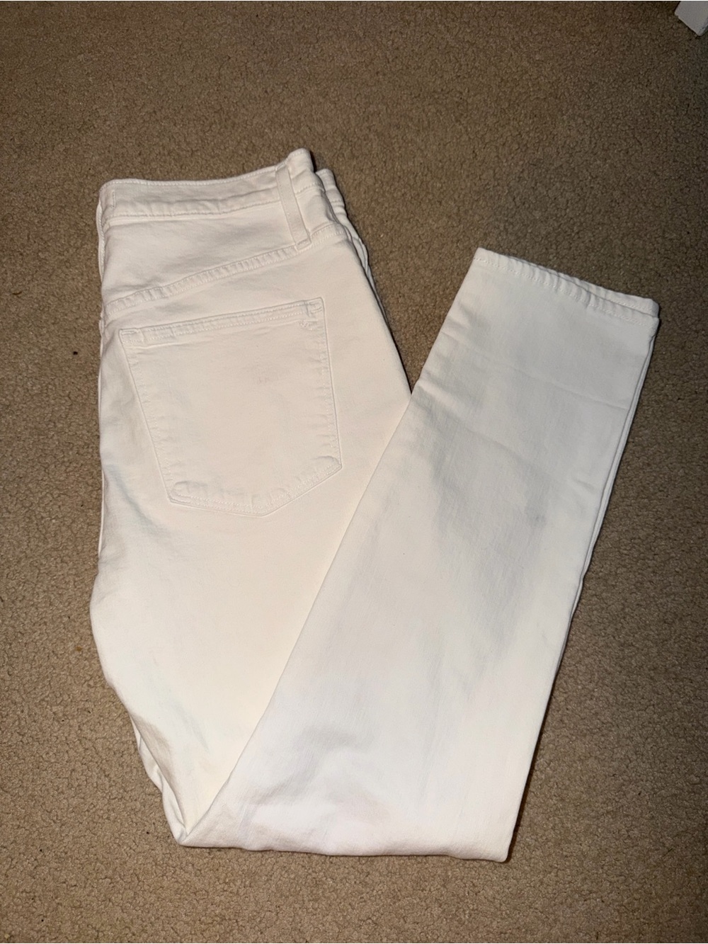 Madewell Cream/white high rise slim boy Jean